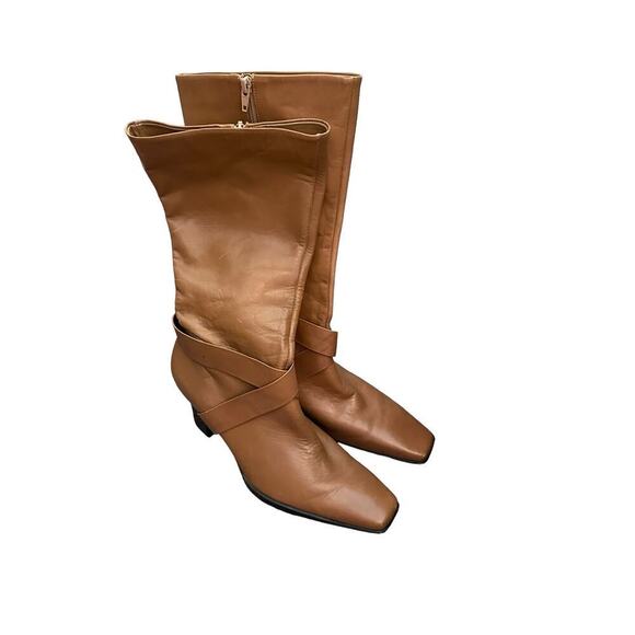 Franco Sarto Brown Side Zipper Riding Boot Size 8M - Picture 4 of 9